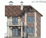 N-174-1K проект двухэтажного дома из кирпича размером 15 на 9 - вид сзади N-174-1K проект двухэтажного дома из кирпича размером 15 на 9 - вид сзади