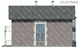 N-174-2K проект двухэтажного дома из кирпича с гаражом размером 15 на 9  - вид справа