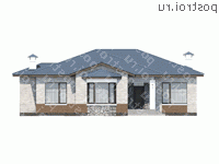 N-183-1P проект одноэтажного дома из пеноблоков размером 17 на 15 - вид спереди N-183-1P проект одноэтажного дома из пеноблоков размером 17 на 15 - вид спереди