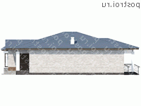 N-183-1P проект одноэтажного дома из пеноблоков размером 17 на 15 - вид слева N-183-1P проект одноэтажного дома из пеноблоков размером 17 на 15 - вид слева