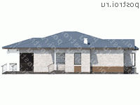 N-183-1P проект одноэтажного дома из пеноблоков размером 17 на 15 - вид справа N-183-1P проект одноэтажного дома из пеноблоков размером 17 на 15 - вид справа