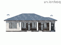 N-183-1P проект одноэтажного дома из пеноблоков размером 17 на 15 - вид сзади N-183-1P проект одноэтажного дома из пеноблоков размером 17 на 15 - вид сзади