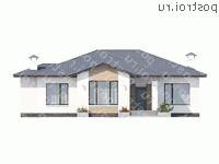 N-183-2P проект одноэтажного дома из пеноблоков размером 17 на 15  - вид спереди