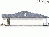 N-183-2P проект одноэтажного дома из пеноблоков размером 17 на 15  - вид слева
