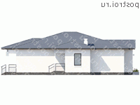 N-183-2P проект одноэтажного дома из пеноблоков размером 17 на 15  - вид справа