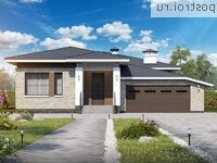 N-190-1P проект одноэтажного дома из пеноблоков с гаражом размером 17 на 16 