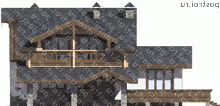 N-204-1K проект одноэтажного дома из кирпича с мансардой и гаражом размером 15 на 15 - вид спереди N-204-1K проект одноэтажного дома из кирпича с мансардой и гаражом размером 15 на 15 - вид спереди