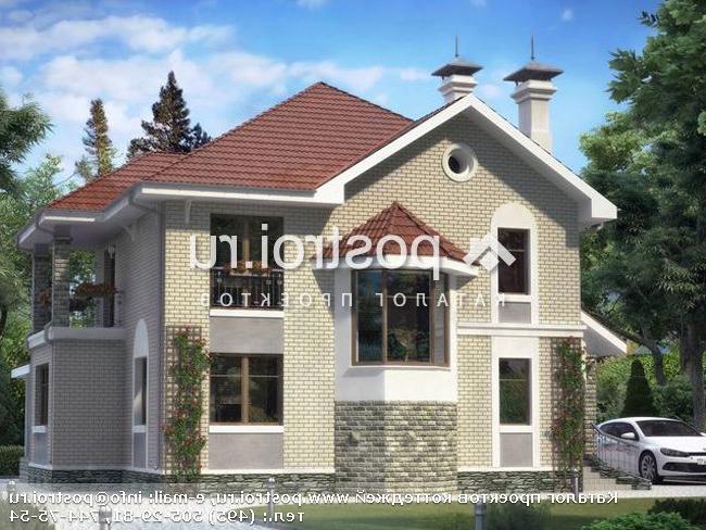 N-208-1P проект двухэтажного дома из пенобетона размером 13 на 11 