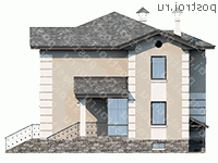 N-212-1P проект двухэтажного дома из пенобетона с цоколем размером 11 на 10 - вид слева N-212-1P проект двухэтажного дома из пенобетона с цоколем размером 11 на 10 - вид слева