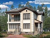 N-212-1P проект двухэтажного дома из пенобетона с цоколем размером 11 на 10 