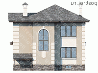 N-212-1P проект двухэтажного дома из пенобетона с цоколем размером 11 на 10 - вид сзади N-212-1P проект двухэтажного дома из пенобетона с цоколем размером 11 на 10 - вид сзади