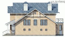 N-218-1K проект двухэтажного дома из кирпича с гаражом размером 13 на 11 - вид слева N-218-1K проект двухэтажного дома из кирпича с гаражом размером 13 на 11 - вид слева