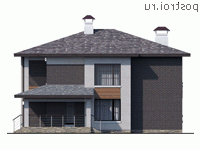 N-231-1P проект двухэтажного дома из газобетона размером 15 на 13 - вид слева N-231-1P проект двухэтажного дома из газобетона размером 15 на 13 - вид слева