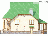 N-239-1P проект двухэтажного дома из газобетона с гаражом размером 12 на 12 - вид слева N-239-1P проект двухэтажного дома из газобетона с гаражом размером 12 на 12 - вид слева
