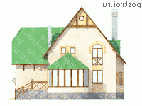 N-239-1P проект двухэтажного дома из газобетона с гаражом размером 12 на 12 - вид сзади N-239-1P проект двухэтажного дома из газобетона с гаражом размером 12 на 12 - вид сзади