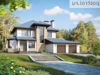 N-243-1K проект двухэтажного дома из кирпича с гаражом размером 17 на 14