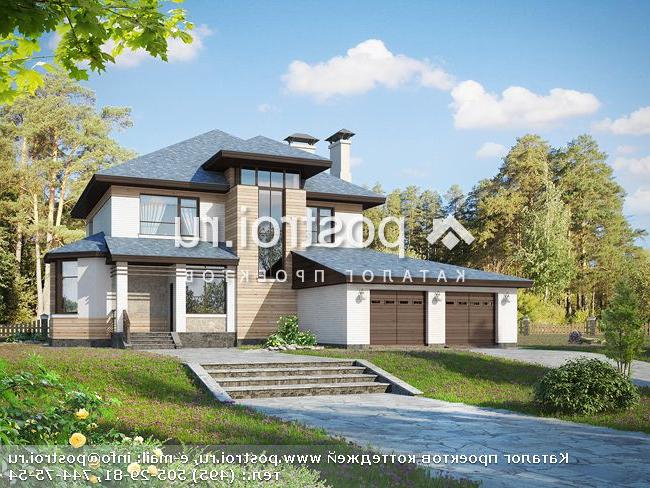 N-243-1K проект двухэтажного дома из кирпича с гаражом размером 17 на 14