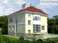 N-348-1K проект двухэтажного дома из кирпича с цоколем размером 14 на 13 