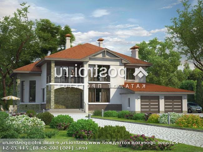 N-377-1K проект двухэтажного коттеджа из кирпича с гаражом размером 19 на 20 