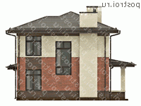 O-131-1K проект двухэтажного дома из кирпича размером 9 на 9 - вид справа O-131-1K проект двухэтажного дома из кирпича размером 9 на 9 - вид справа