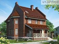 O-177-1K проект двухэтажного дома из кирпича с мансардой размером 13 на 11 