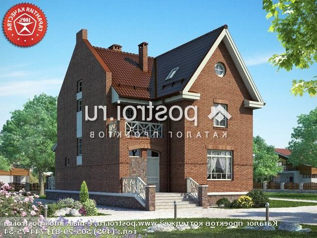 O-177-1K проект двухэтажного дома из кирпича с мансардой размером 13 на 11 