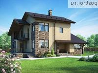 O-186-1K проект одноэтажного дома из кирпича с мансардой размером 10 на 13 