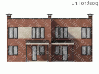 O-202-1K проект двухэтажного дома из кирпича размером 13 на 12 - вид спереди O-202-1K проект двухэтажного дома из кирпича размером 13 на 12 - вид спереди
