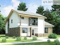 O-204-1P проект одноэтажного дома из пенобетона с мансардой размером 14 на 16 