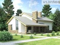 O-204-1P проект одноэтажного дома из пенобетона с мансардой размером 14 на 16 