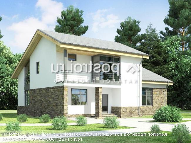 O-204-1P проект одноэтажного дома из пенобетона с мансардой размером 14 на 16 