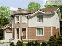 O-241-1K проект двухэтажного дома из кирпича с гаражом размером 15 на 15 