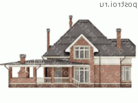 O-262-1K проект двухэтажного дома из кирпича с мансардой размером 20 на 19 - вид спереди O-262-1K проект двухэтажного дома из кирпича с мансардой размером 20 на 19 - вид спереди