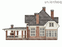 O-262-1K проект двухэтажного дома из кирпича с мансардой размером 20 на 19 - вид слева O-262-1K проект двухэтажного дома из кирпича с мансардой размером 20 на 19 - вид слева