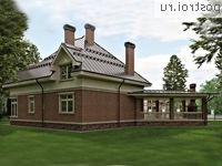 O-262-1K проект двухэтажного дома из кирпича с мансардой размером 20 на 19 