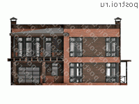 O-302-1K проект двухэтажного коттеджа из кирпича с гаражом размером 13 на 13 - вид спереди O-302-1K проект двухэтажного коттеджа из кирпича с гаражом размером 13 на 13 - вид спереди