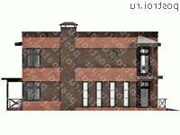 O-302-1K проект двухэтажного коттеджа из кирпича с гаражом размером 13 на 13 - вид справа O-302-1K проект двухэтажного коттеджа из кирпича с гаражом размером 13 на 13 - вид справа