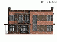 O-302-1K проект двухэтажного коттеджа из кирпича с гаражом размером 13 на 13 - вид сзади O-302-1K проект двухэтажного коттеджа из кирпича с гаражом размером 13 на 13 - вид сзади