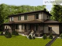 O-340-1K проект двухэтажного дома из кирпича с гаражом размером 25 на 10 