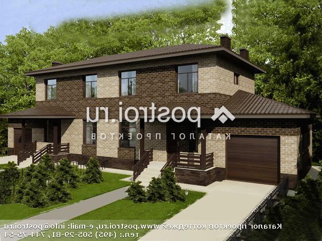 O-340-1K проект двухэтажного дома из кирпича с гаражом размером 25 на 10 