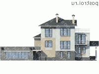 P-044-1K проект одноэтажного бассейна из кирпича размером 4 на 11  - вид сзади