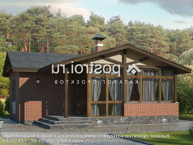 P-044-1P проект одноэтажной бани из пеноблока размером 6 на 8 