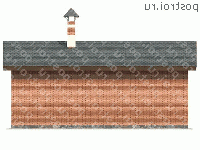 P-044-1P проект одноэтажной бани из пеноблока размером 6 на 8  - вид сзади
