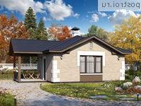 P-056-1P проект одноэтажной бани из пеноблока размером 6 на 9 