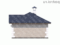 P-056-1P проект одноэтажной бани из пеноблока размером 6 на 9  - вид сзади