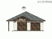 P-059-1P проект одноэтажного гаража из пеноблока размером 9 на 9 - вид спереди P-059-1P проект одноэтажного гаража из пеноблока размером 9 на 9 - вид спереди