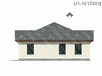 P-059-1P проект одноэтажного гаража из пеноблока размером 9 на 9 - вид слева P-059-1P проект одноэтажного гаража из пеноблока размером 9 на 9 - вид слева
