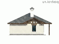 P-059-1P проект одноэтажного гаража из пеноблока размером 9 на 9 - вид сзади P-059-1P проект одноэтажного гаража из пеноблока размером 9 на 9 - вид сзади