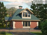 P-087-1P проект одноэтажной бани из пеноблока с мансардой размером 7 на 9 