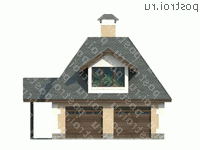 P-088-1P проект одноэтажного гаража из пеноблока с мансардой размером 9 на 9 - вид спереди